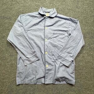 Brooks‎ Brothers 346 Pajama Top Mens Medium Blue Striped Button Down Sleepwear
